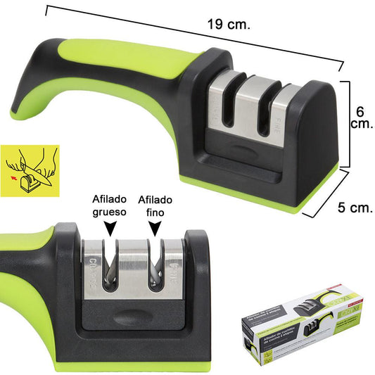 Afilador Cuchillos 2 Etapas Con Mango - El Brico Hogar