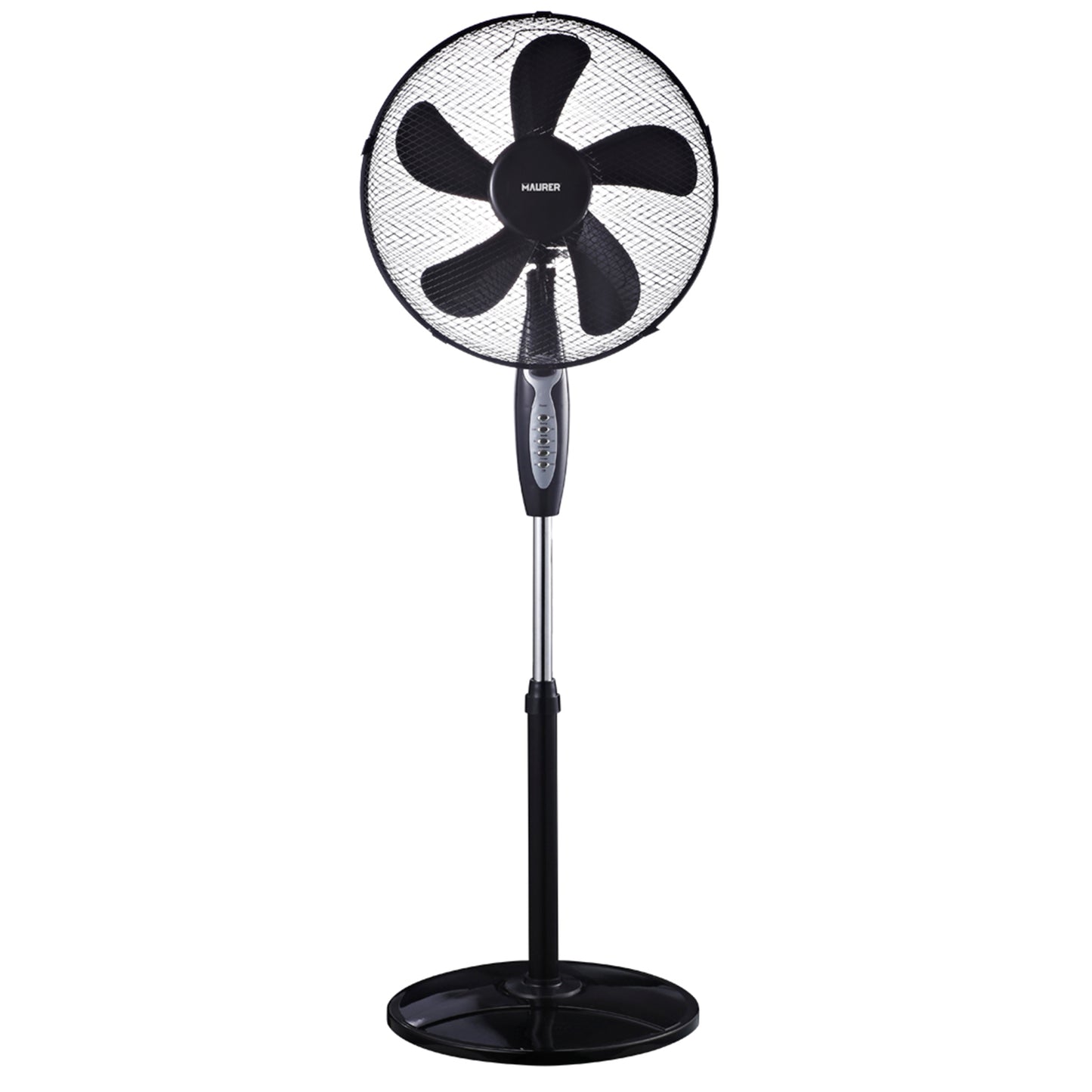 Ventilador de Pé Ø 40 Cm 45 Watt. 3 velocidades 5 lâminas de tamanho grande, 3 velocidades, com temporizador.
