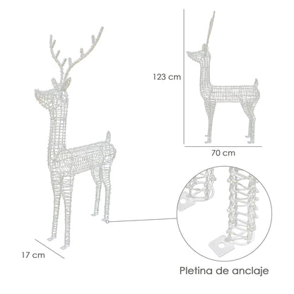 Adorno Luces Navidad Ciervo 3D 550 LEDs. Uso en Exteriores e Interiores Proteccion IP44 Altura 150 cm.