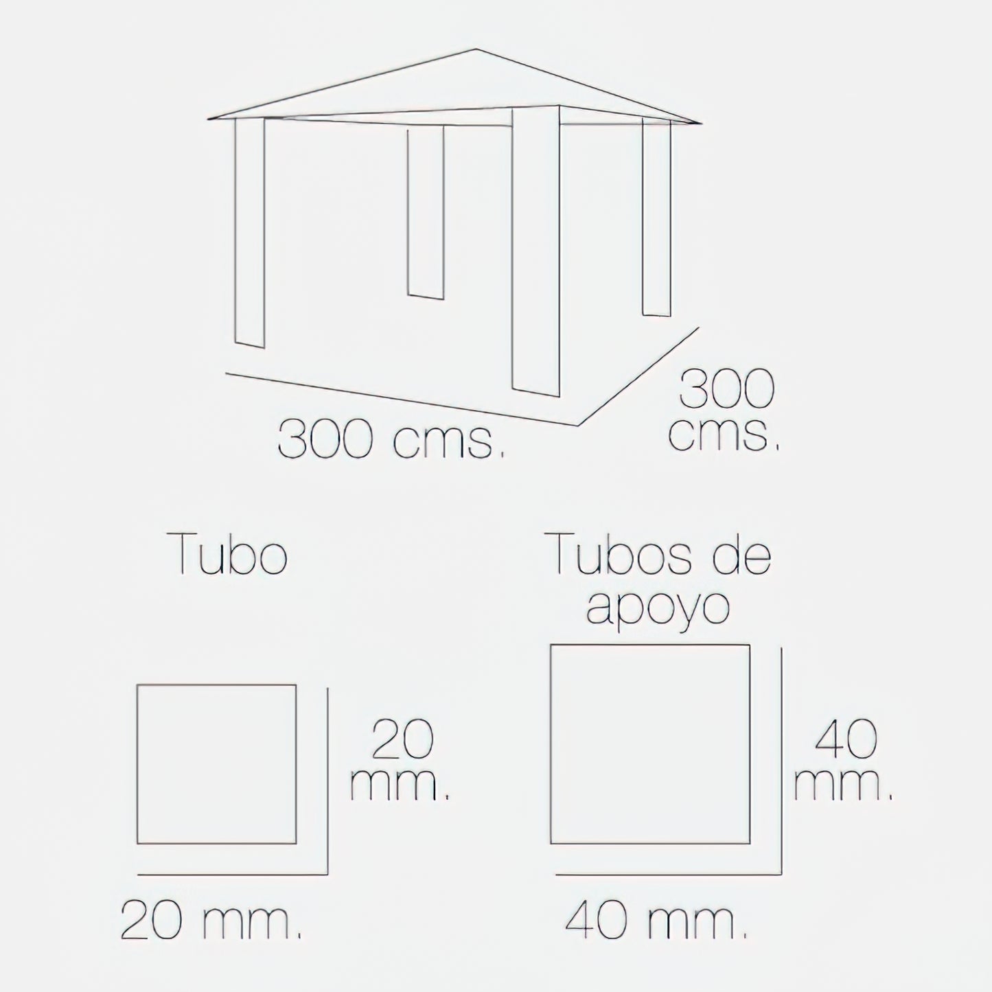 Pergola Papillon 3x3 Metros Falesia