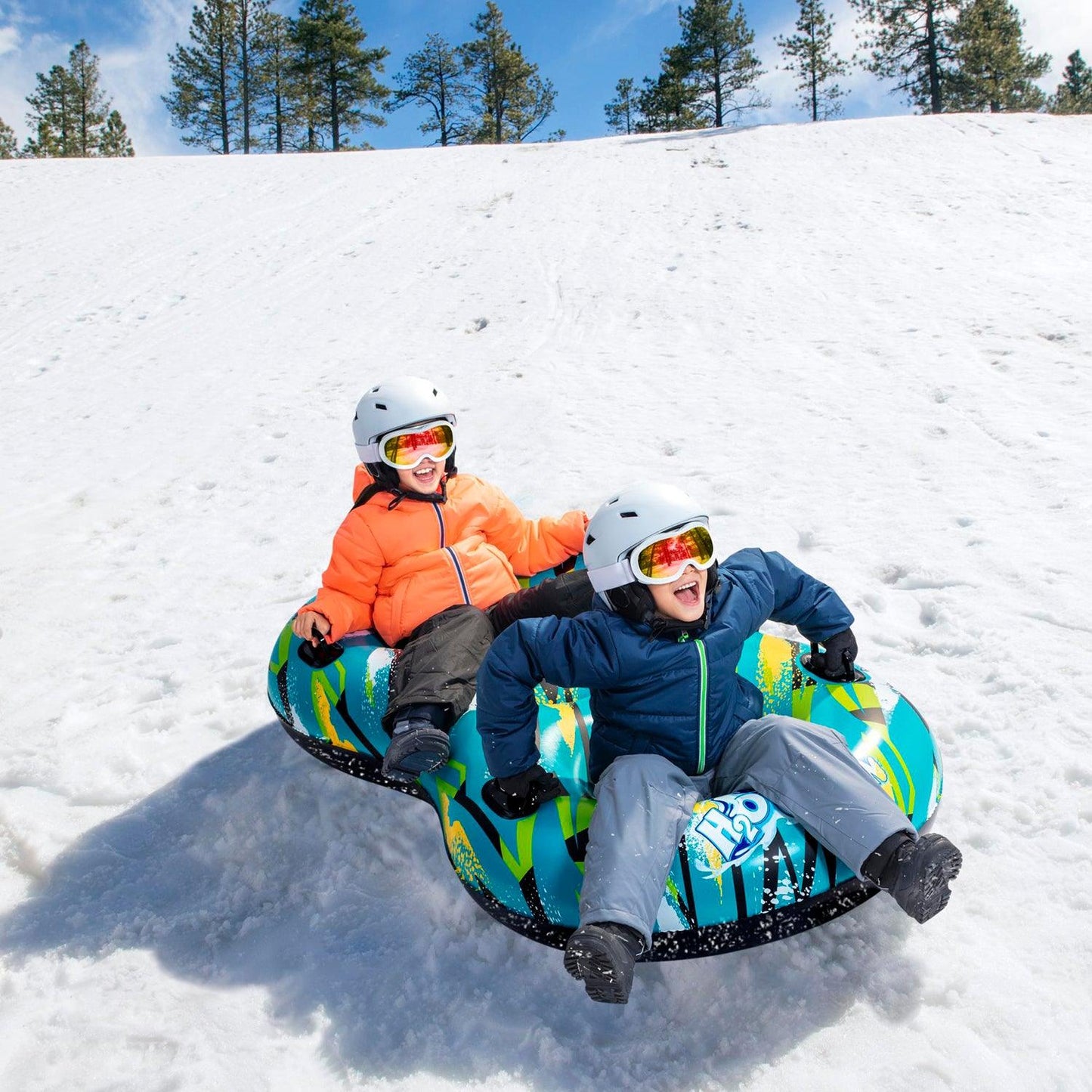 Trineo Hinchable Doble Neumatico Para Nieve, Deslizante, Resistente Y Con Asas,170x86 cm. - El Brico Hogar